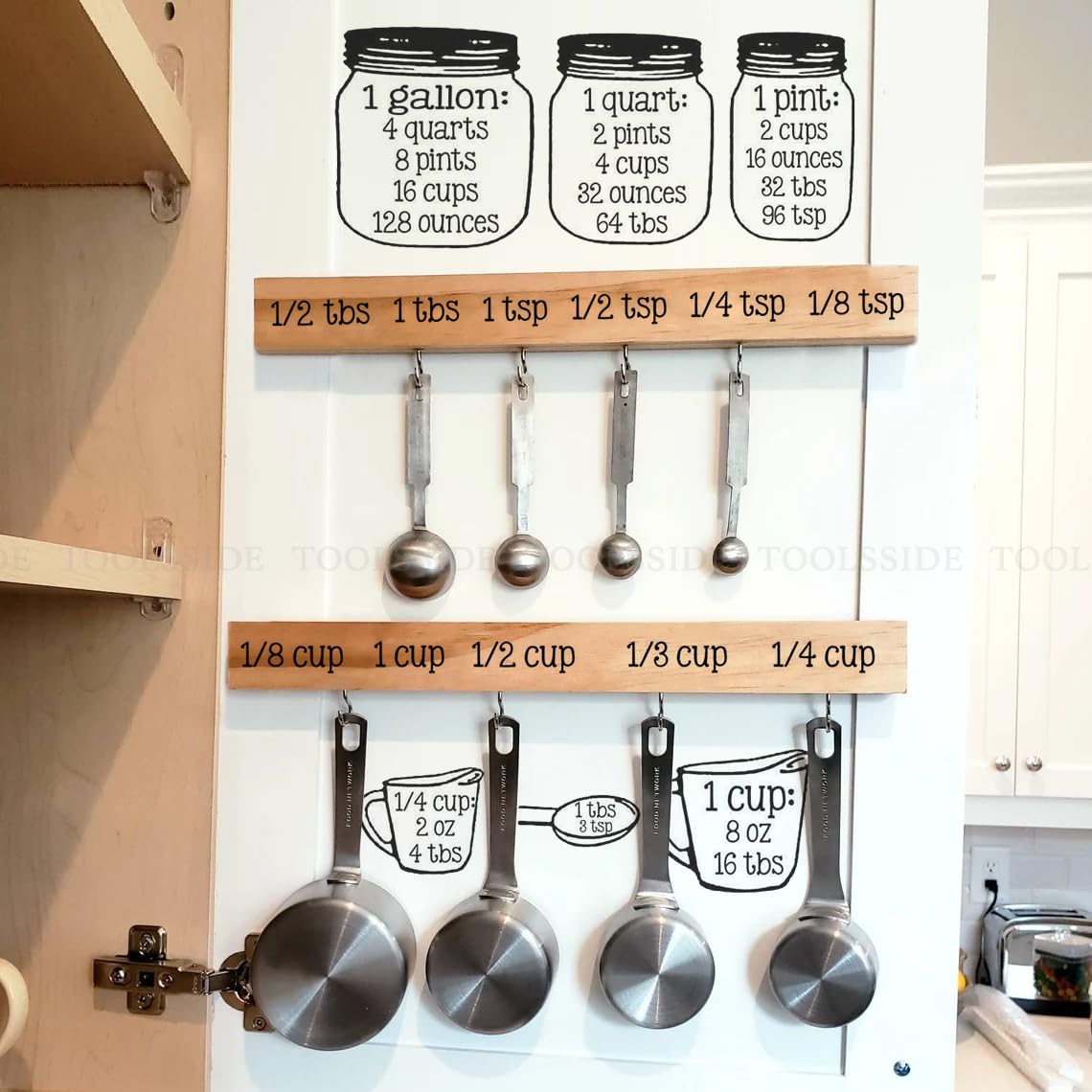 Kitchen Measurement Stickers Measuring Decals Cup Labels Vinyl Wall Cabinet