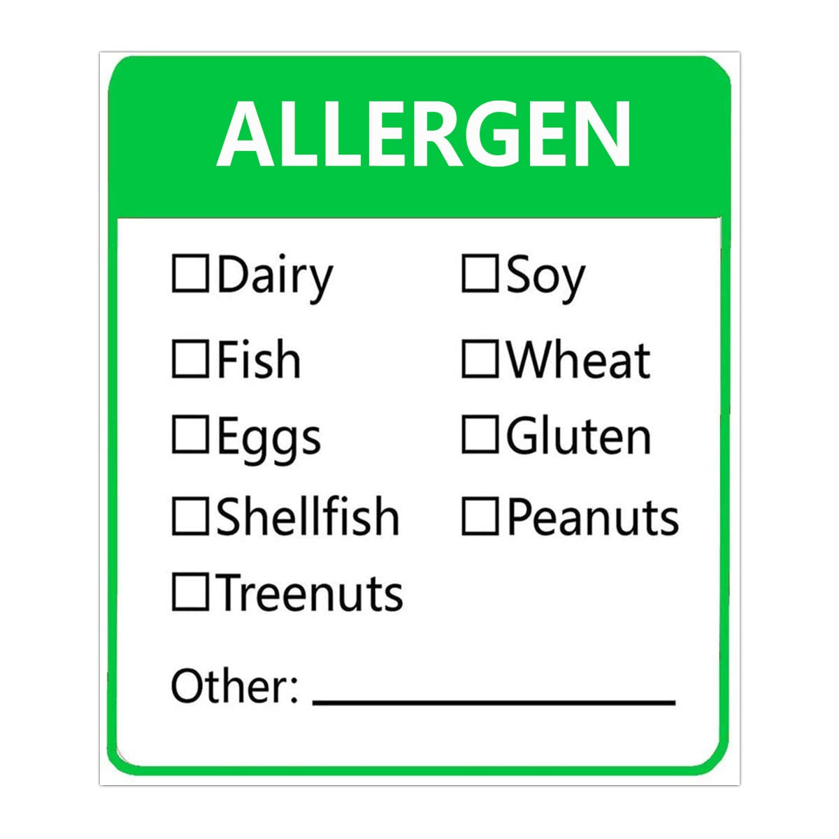 Remarkable Allergen Warning Stickers Labels - 1.8 X 2 Inch Fluorescent Green Food Rotation Labels Removable Allergen Warning Label 500 Adhesive Allergy Stickers