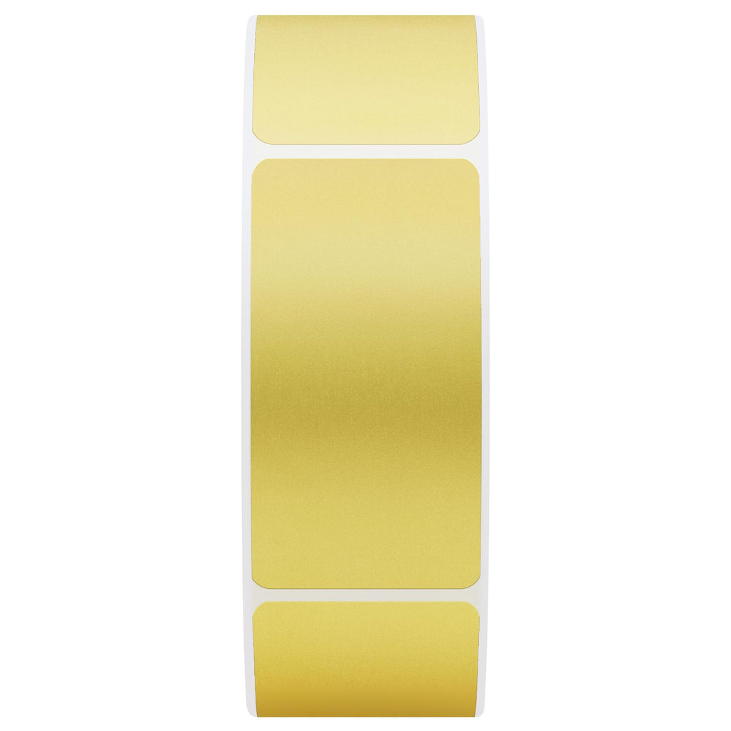 Hybsk 1x2 Inch Gold Color-Coding Labels Rectangle Inventory Organizer Identification Sticker 500 Labels Per Roll (1"x2", Gold) (Pack of 3) 1"x2" (Pack of 3)