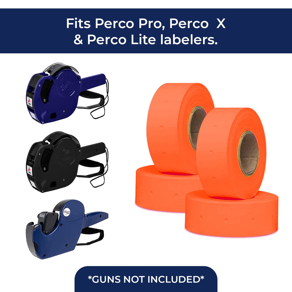 Perco 1 Line White & Fluorescent Red Labels - 16,000 Blank Price & Date Gun Labels Bundle