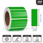 Purple & Green Rectangle Stickers 2 x 1 Inch Color Coding Labels Vinyl Roll Self-Adhesive Waterproof Removable 1000 PCS