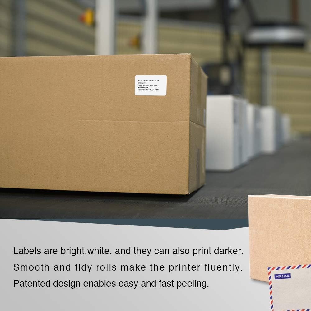 BETCKEY - Replace for DYMO 30347 (1" x 1-1/2") Book Spine Labels [10 Rolls] 10-rolls (7500 Labels)