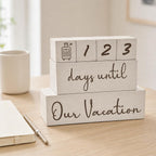 6 Pcs Our Vocation Wooden Countdown Calendar Blocks Desk Decor