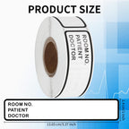 Set of 200 DLUGOPIS medical record labels with adhesive binder spine stickers for patient charts and storage bins.