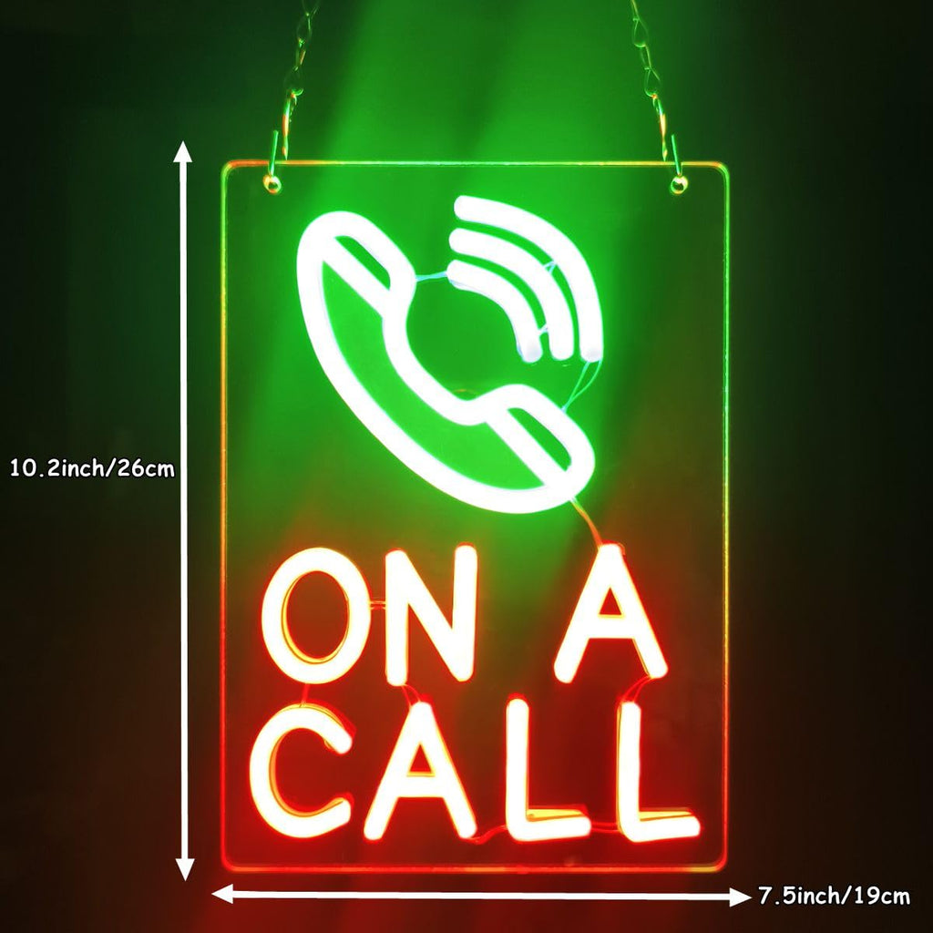 On A Call Neon Sign,On a Call Sign for Office,Do Not Disturb Neon Light Sign for Office Desk,Meeting,Studio,Game Room Decor Gifts ON A CALL +GREEN RED