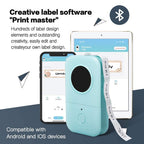 14mm 30mm(1/2" 1 1/8") self-Adhesive Transparen Label,210 Labels/roll, 3 Rolls -with Phomemo D30 Label Maker (Green) D30 Bundle