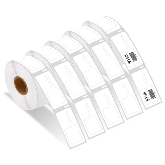 NineLeaf 5 Rolls Replacement 30373 7/8" x 15/16" Price tag Rat Tail Style Thermal Film Labels 400 Labels per Roll Compatible with Dymo 450 450 Turbo 4XL 400 Twin Turbo 450 Duo 450 Twin Turbo 4XL