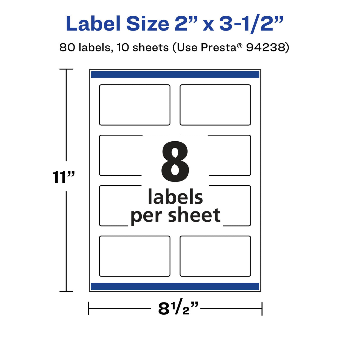 Avery Matte Clear Rectangle Labels, Sure Feed Technology, 2" x 3.5", 80 Matte Clear Labels, Print-to-The-Edge, Laser/Inkjet Printable 80 labels