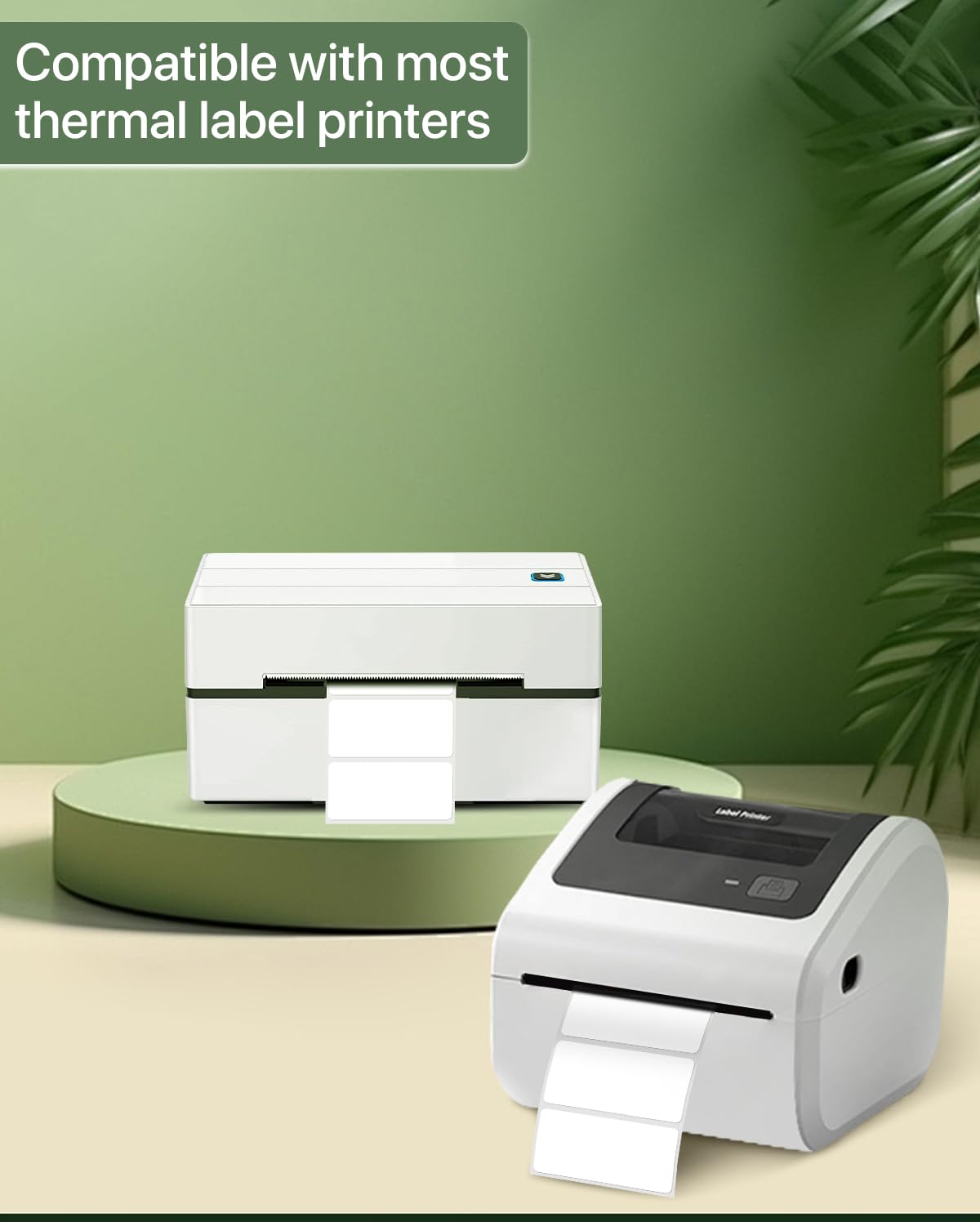 2x1 Thermal Labels, White Thermal Sticker Labels, 1000 Sheets/Roll
