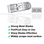 WEKOIL metal razor blade scraper tool set with 10 replacement blades, glass and stove top scraper for removing decals and residue.