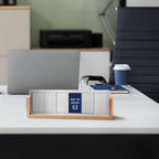 Office Desk Sign for 6 Options Slider, with Raw Wood Base, Available Spinner 3-Raw-Available