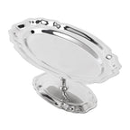 Dessert Platter with Pedestal, 304 Stainless Steel Oval Footed Plate