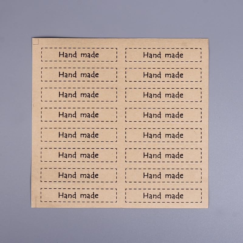 10 Sheets Hand Made Sealing Stickers Adhesive Kraft Paper Label Sticker Hand Made Envelopes Stickers Baking Labels Stickers for Cake Boxes DIY Craft Arts Handmade Baking, 2.75 x 0.59 Inch