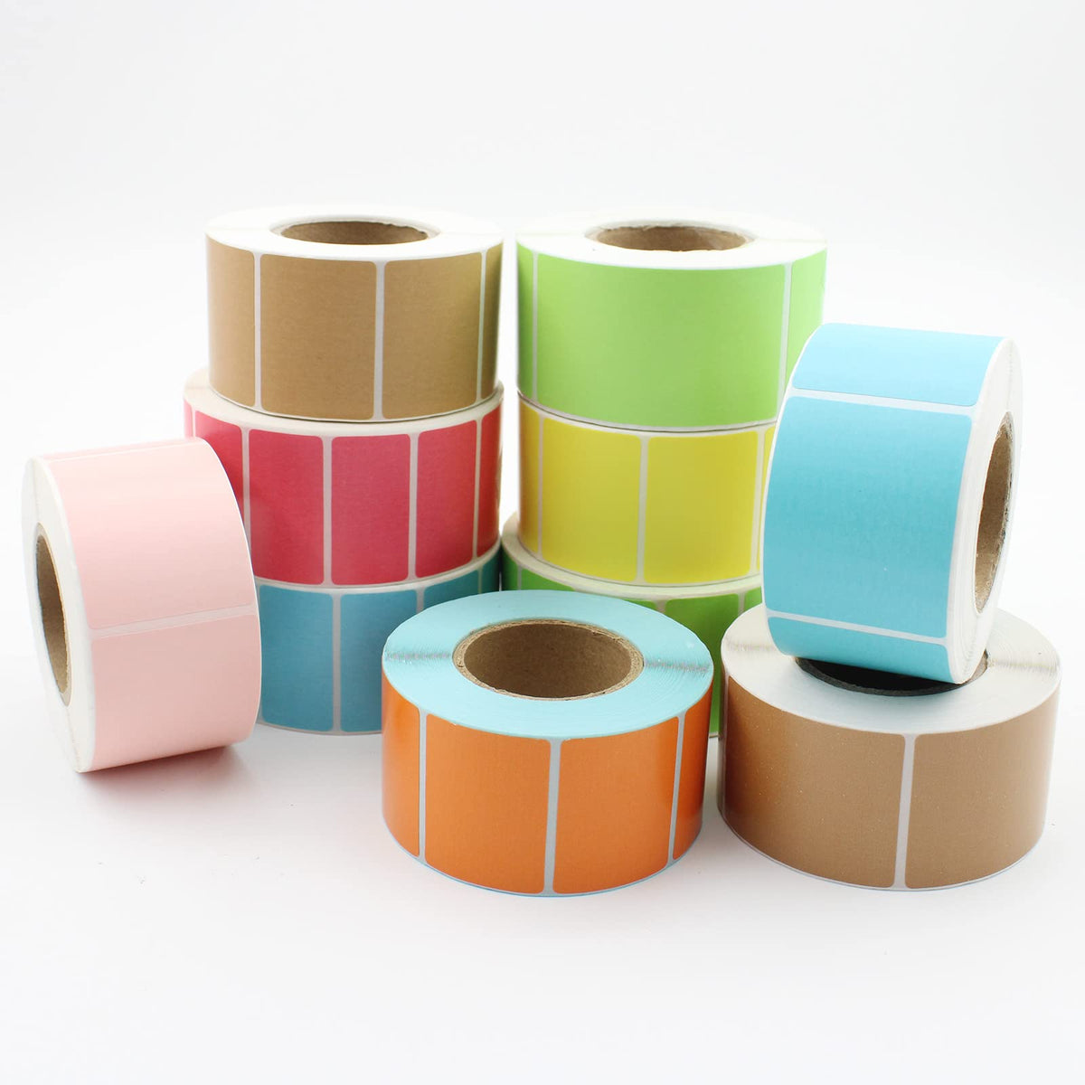 1.57"x2.76" Direct Thermal Labels, SAFYY Barcode SKU Labels, 400/Roll Self-Adhesive Address Shipping Stickers, Perforated & Compatible with Rollo Label Printer & Zebra Desktop Printers(Brown,6 Rolls) Brown, 6 Rolls