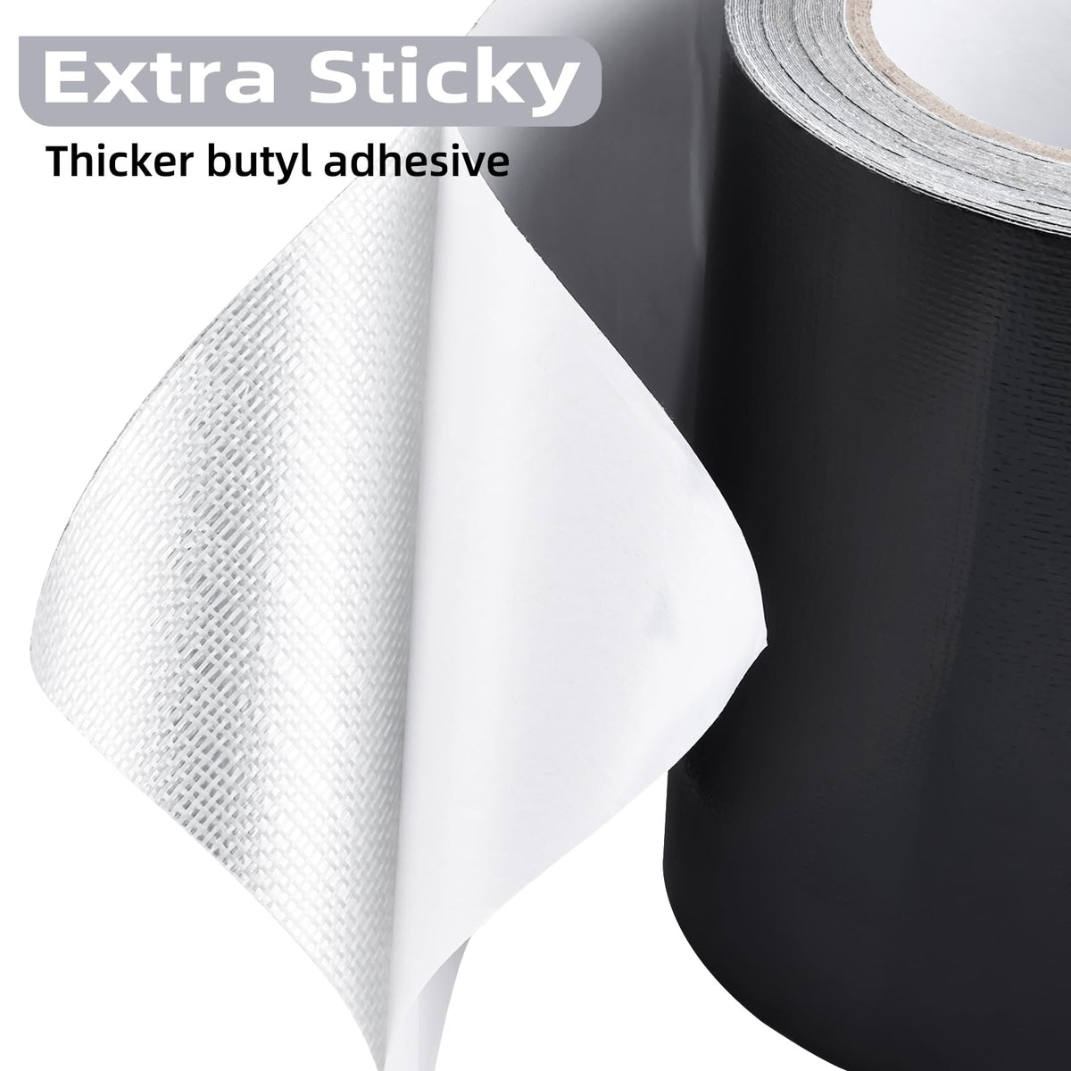 RealPlus RV Underbelly Tape 6" x 50' RV Underbelly Material Belly Tape with Permanent Sealing Adhesive for Camper Travel Trailer Mobile Home (Extra-Sticky) Extra-Sticky (Black) 6 Inch x 50 Feet