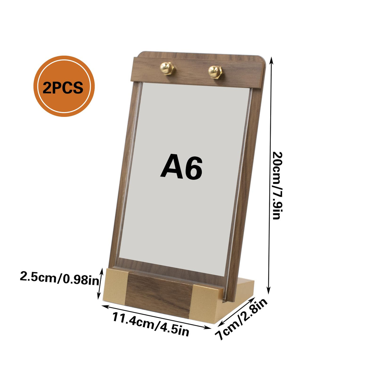 2Pack Acrylic Sign Holder 4x6 Vertical Tabletop Sign Display Frame