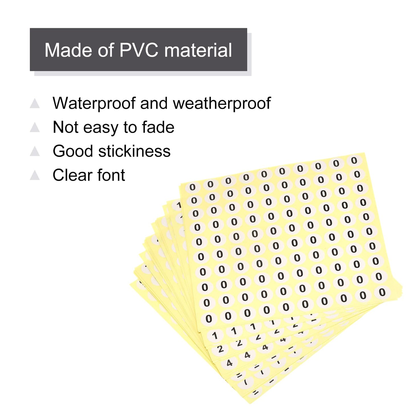 MECCANIXITY 0 to 9 Number Stickers Number Label Self Adhesive Marked Sticker 13mm/0.5" for Classification, Pack of 20 0.5 inch
