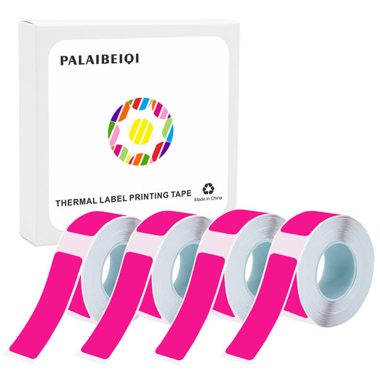 Thermal Label Tape 0.55"x1.57"(14x40mm) 4 Rolls,640 Pcs,Waterpoor,Strong Adhesive Thermal Labels,Compatible with D30 Portable Thermal Printer,for Home,Office,Storage,Fluorescent Pink. Fluorescent Pink