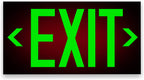 UL 924 Photoluminescent Exit Sign, Red, Pack of 2, Aluminum