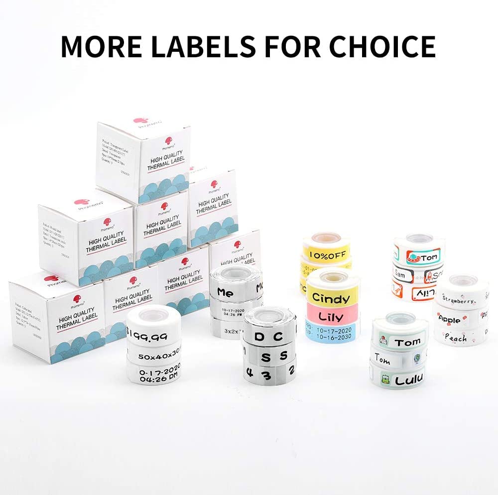 Phomemo D30 Label Paper, 0.47'' x 1.57'' • (12mm X 40mm), 480 Labels, D30 Thermal Printing Paper Tape, Compatible for D30 Portable Bluetooth Label Maker 0.47"x 1.57"