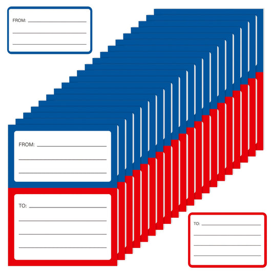 100pcs to from Return Address Mailing Labels Blank Mail Shipping Permanent Adhesive Christmas Postage Guaranteed Stickers Self Adhesive Handwriting to/from Address Tags Sticker for Package School,HOM Blue