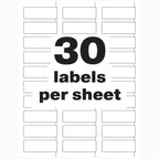 Avery White Asset Tag Labels, 3/4" x 2", Laser Printable Tags, 240 Waterproof Labels (61526) 3/4" x 2" Durable White