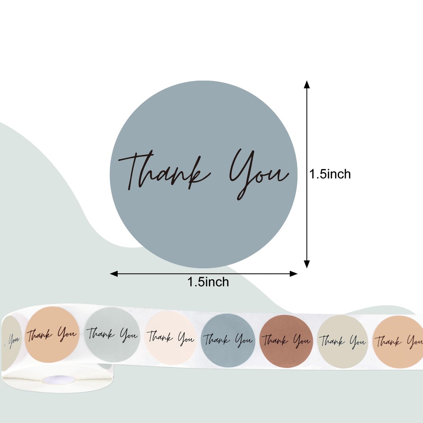Whaline 1000Pcs Boho Thank You Stickers Roll Self-Adhesive Thank You Stickers for Small Business 1.5 Inch Simple Elegant Round Seal Stickers Labels for Envelopes Sealing Party Favor Morandi