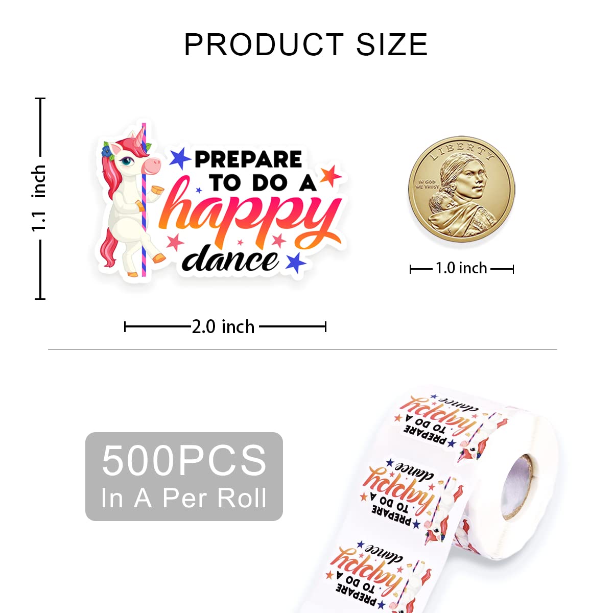 Funny Prepare to Do A Happy Dance Sticker,Cute Small Business Stickers for Mail Envelopes Shipping Package Packing 500 PCS