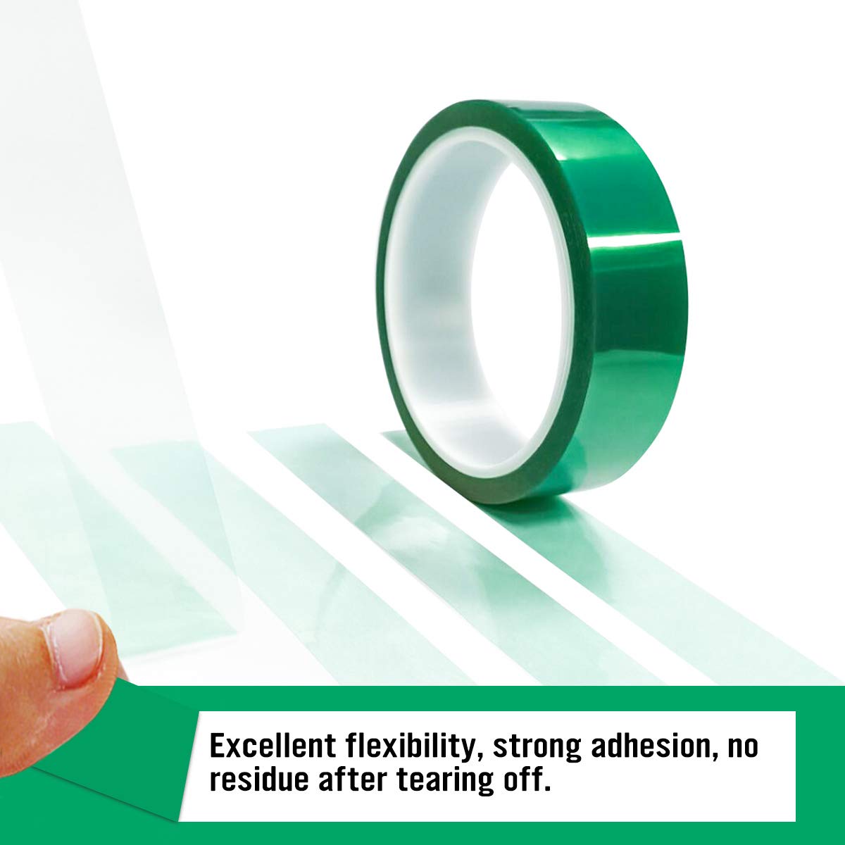 Powder Coating Tape, PET Tape with Silicone Adhesive, 2" x 36yd, is commonly Used for Baking, Painting and Fixing of Electronic Parts and Circuit Boards During Processing. 2" x 36yds - 1 Roll