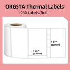 Thermal Sticker Labels, 1.96'' x 1.18" Direct Thermal Labels - 3 Rolls 1.96" x 1.18" Rectangular (White)