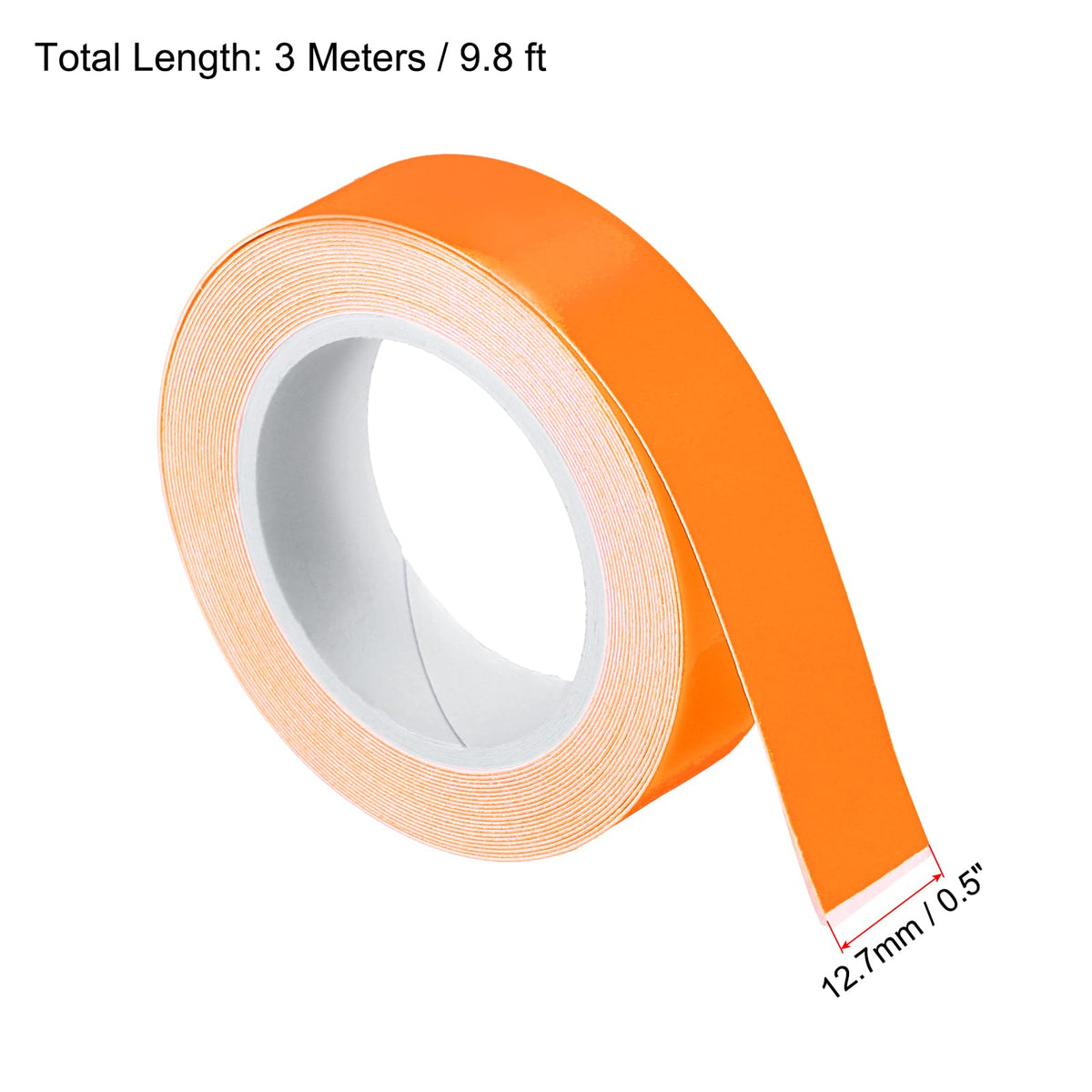 MECCANIXITY Glow in The Dark Tape 9.8 Ft x 0.5 Inch Luminous Fluorescent Tape for Night Outdoors Indoors Decorations Signs, Orange Pack of 3