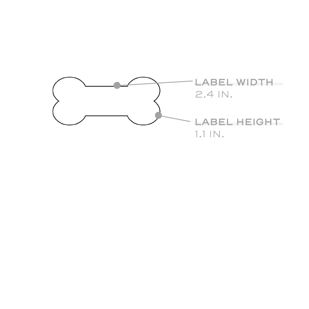 105 Dog Bone Shaped Printable Labels, 2.4 x 1.1 inches 105 Labels Uncoated White