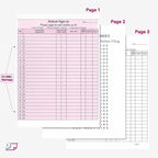 NextDayLabels Patient Sign-in Sheet, 3-Part, Made in USA, Burgundy, 25 Sets