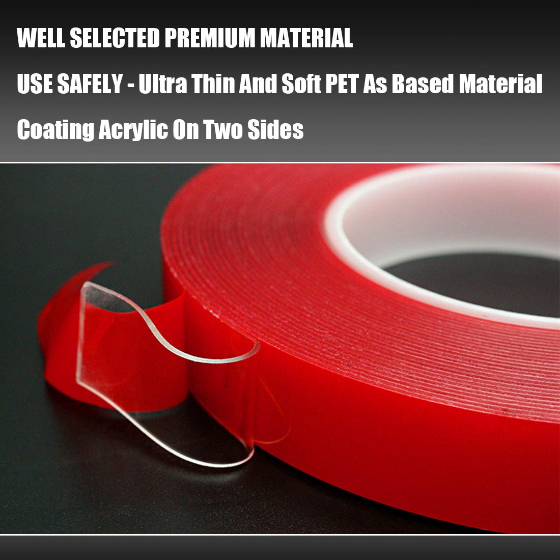 Glarks 6 Roll Acrylic Double Sided Weatherproof Heavy Duty Heat Resistant High Adhesion Tape Roll, Clear Sticker for Industry, Auto and House Dcor-32.8ft x 0.39inch, 9.8ft x 0.59inch, 9.8ft x 0.78inch