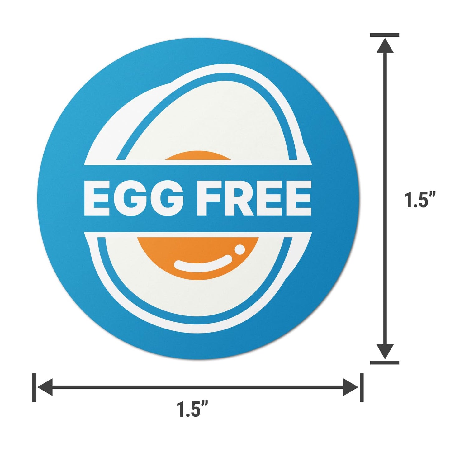 Egg Free Food Labels Stickers - 1.5" Round Food Allergy Warning Meal Choice Label Stickers for Restaurant Deli Grocery Store Food Packaging, Strong Adhesive & Easy Peel (300 Labels on Sheet) 300 Labels Egg Free
