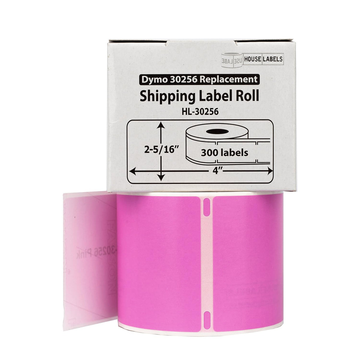 HouseLabels Replace for Dymo 30256, Pink, 2-5/16" x 4", 4 Rolls