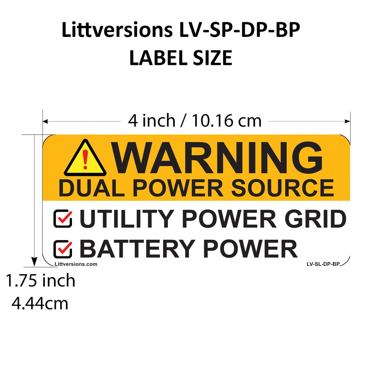 10 Pack 4"x 2" Solar NEC Complaint Warning Dual Source Utility Power Grid Battery Power Inverter Laminated Labels Sign Sticker Notice 10 Pack