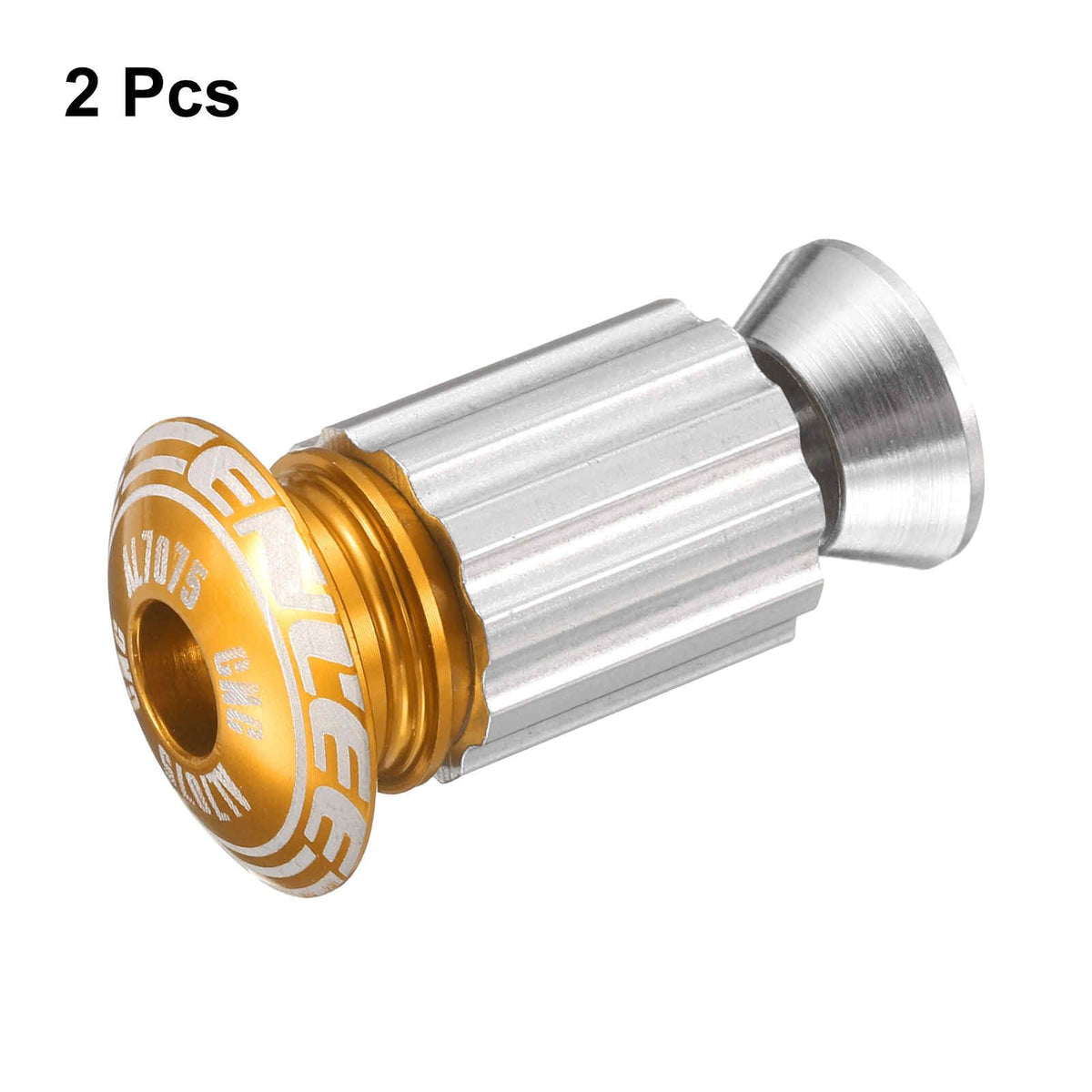 HARFINGTON Bike Handlebar End Plugs Aluminum Bar End Caps 18-20mm Adjustment Expanding Locking with Screw for MTB Road BMX Fixed Gear Bike, Gold 1