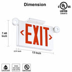 Gruenlich Exit Sign with Emergency Light, Battery Backup, 1 Pack 1-Pack