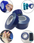 A roll of high Viscosity polyethylene Blue Adhesive Film, Suitable for Protecting car Wheels, Steel, Household appliances, Hardware and Other Materials, 2.8 inches high and 656.2 feet Long