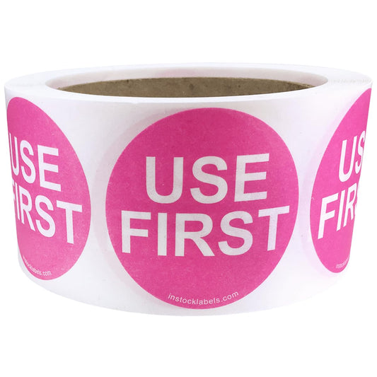 Dissolvable Use First Labels for Food Rotation Shelf Life Prep 2 Inch Round Circle Dots 500 Adhesive Stickers