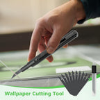 LOQJSS wallpaper smoothing tool kit with 15 pieces including brushes, squeegee, and seam roller for applying peel and stick wallpaper.
