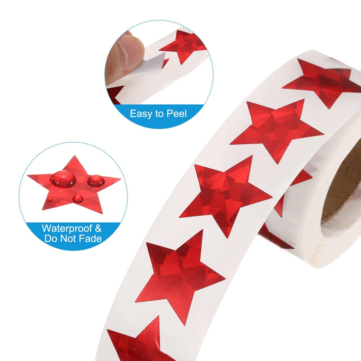 uxcell 1000pcs Red/Green Star Stickers 1 Inch Self-Adhesive Stickers Coding Label for DIY Crafts Homework, Office, Shop, Home, Classroom Marking Green/Red