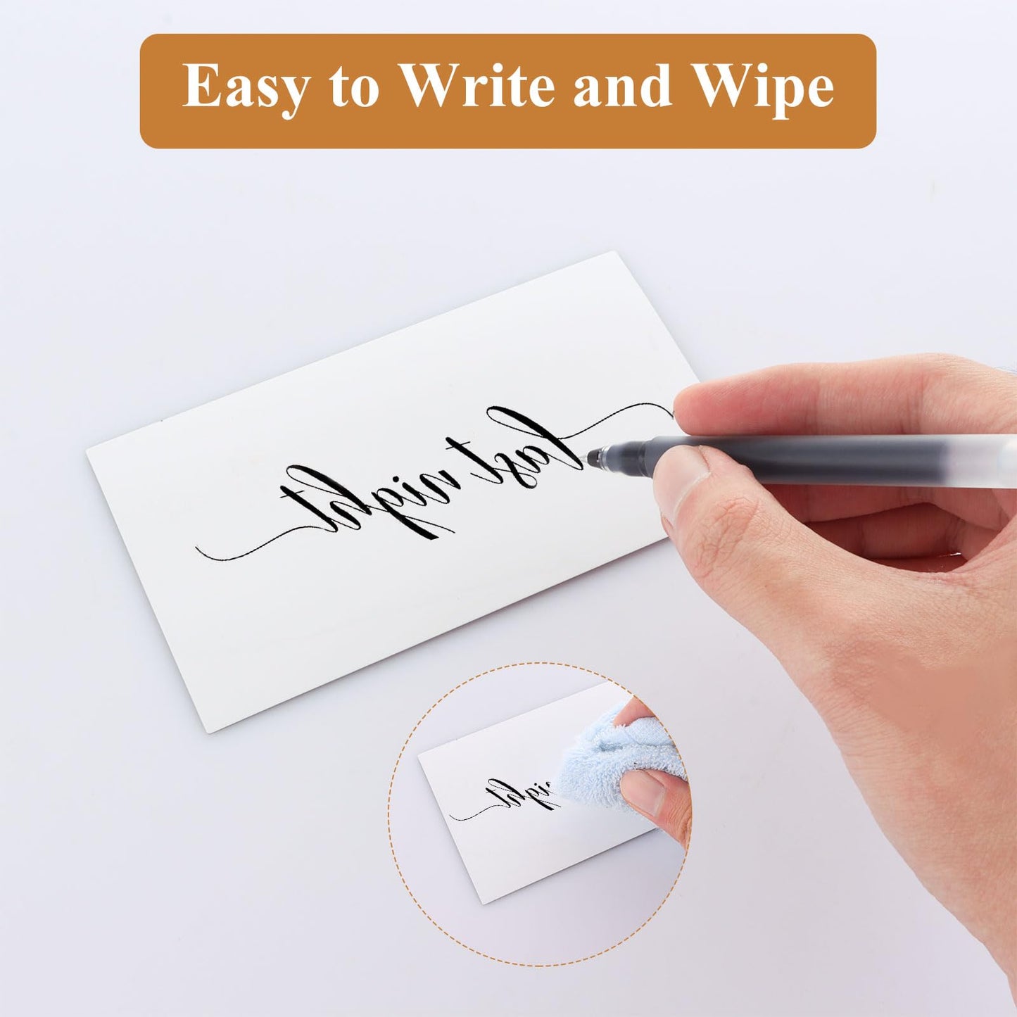 50 Pack Dry Erase Magnetic Labels 3x5 Blank Reusable Magnetic Dry Erase Whiteboard Stickers, White Write on Magnets Name Tags for Classroom, Office, Education, Home