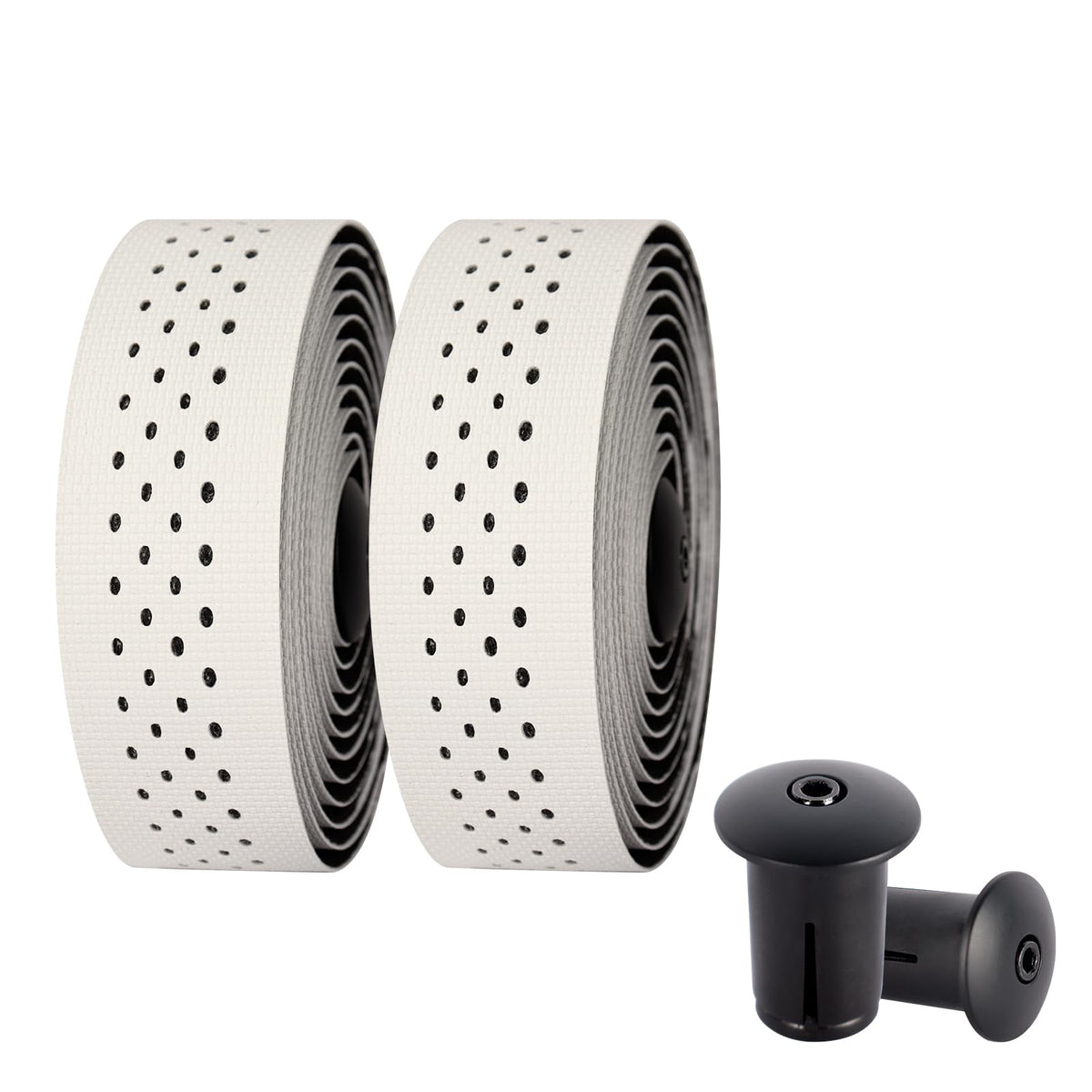 Bike Handlebar Tape,Bike Grip Tape，Bike Tape for Handlebars，Bicycle Bar Tape– 2 Rolls (White Black dot Silicone) White black dot silicone