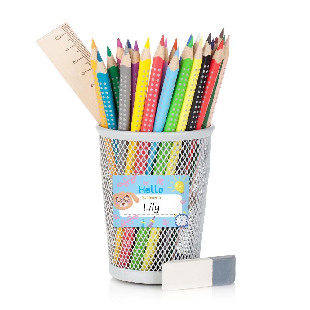 Hello Name Tag Cute Labels Roll Stickers Self-Adhesive Badge for School Office Nursery Home Supplies, 3"x2", 250 PCS