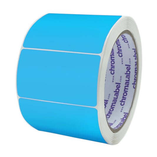 ChromaLabel 2 x 3 inch Permanent Color Code Rectangle Labels, 250 Stickers per Roll, Light Blue