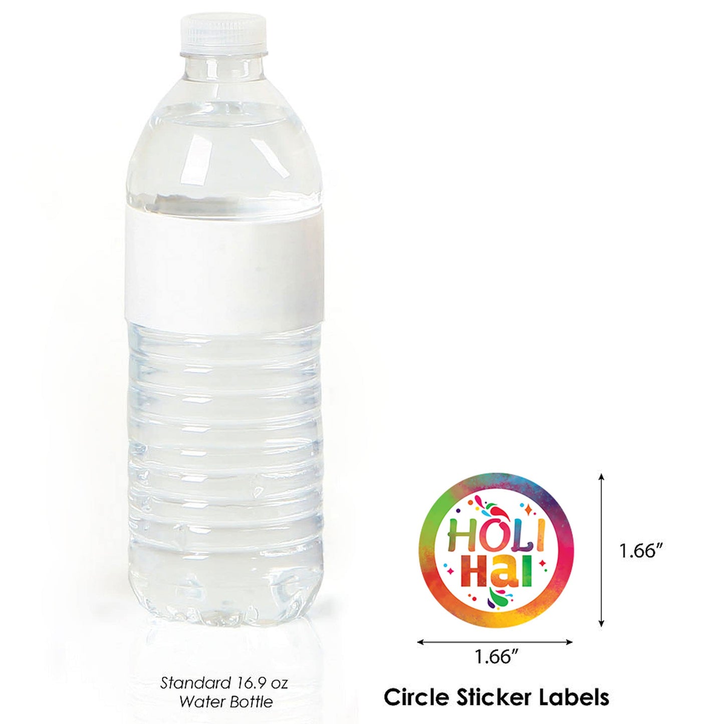 Big Dot of Happiness Holi Hai - Festival of Colors Party Circle Sticker Labels - 24 Count
