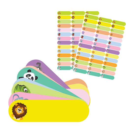 Kids Name Tags | 6 Sheets - 152 Counts | 2.64 x .69 Inch | Adhesive Stickers | Baby Bottle Labels, Clothes, Books, Lunchbox, Bags | Small Business Supplies | 14 Colurs