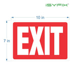 iSYFIX Exit Signs Stickers, 10x7 Inch, 12 Pack, Sticker Red 12 Pk 10x7